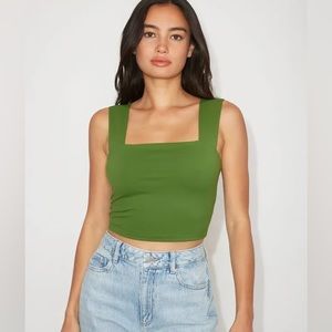 Lota Textured Square Neck Crop Top , Dynamite, Size small